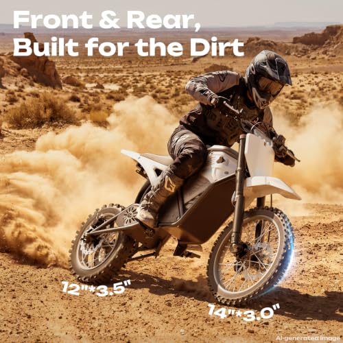 Image of Windone RM7 Pro Electric Dirt Bike, 60V 20.8Ah, 45MPH Max Speed Electric Motorcycle, 4000W Ebike, 14 inch /12 inch Off-Road Tire E-Bike, Dual Hydraulic Brakes, Full Suspension, Fit Age 13+