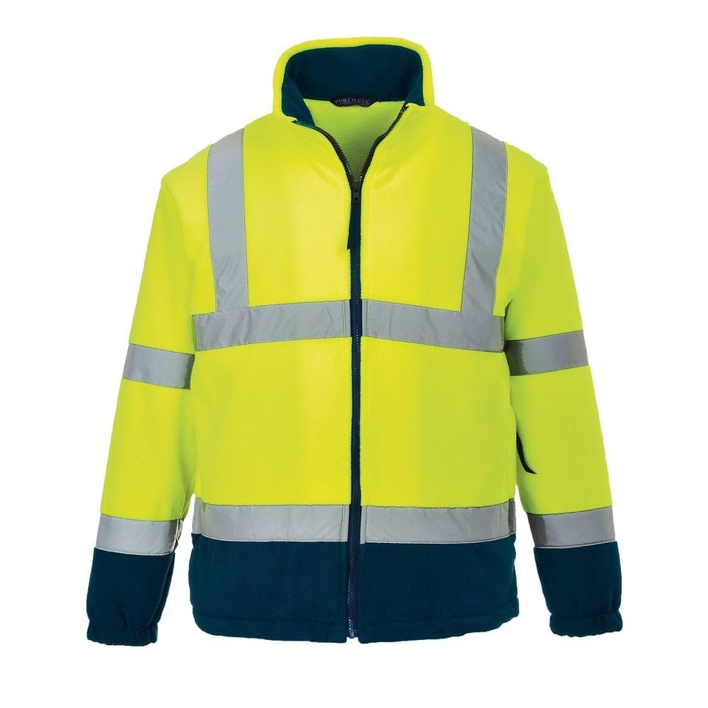 Portwest Hi-Vis Two Tone Fleece, Colour: Yellow, Size: XXXL, F301YNRXXXL
