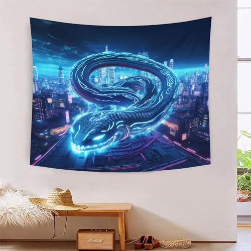 Tapisserie murale pour cacher un mur vide grand tissu deco serpent 3D salon chambre