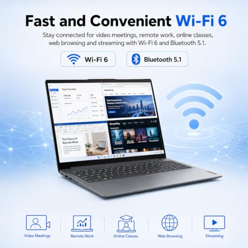 Image of Lenovo Ideapad 1 15.6 inch Laptop | AMD Athlon Processor | 4GB DDR5 RAM | 512GB PCIe SSD | Wi-Fi 6 | Dolby Audio | Full-Size Keyboard | Win 11 | HDMI | Privacy Webcam | Ultraslim Laptop for Work & Study