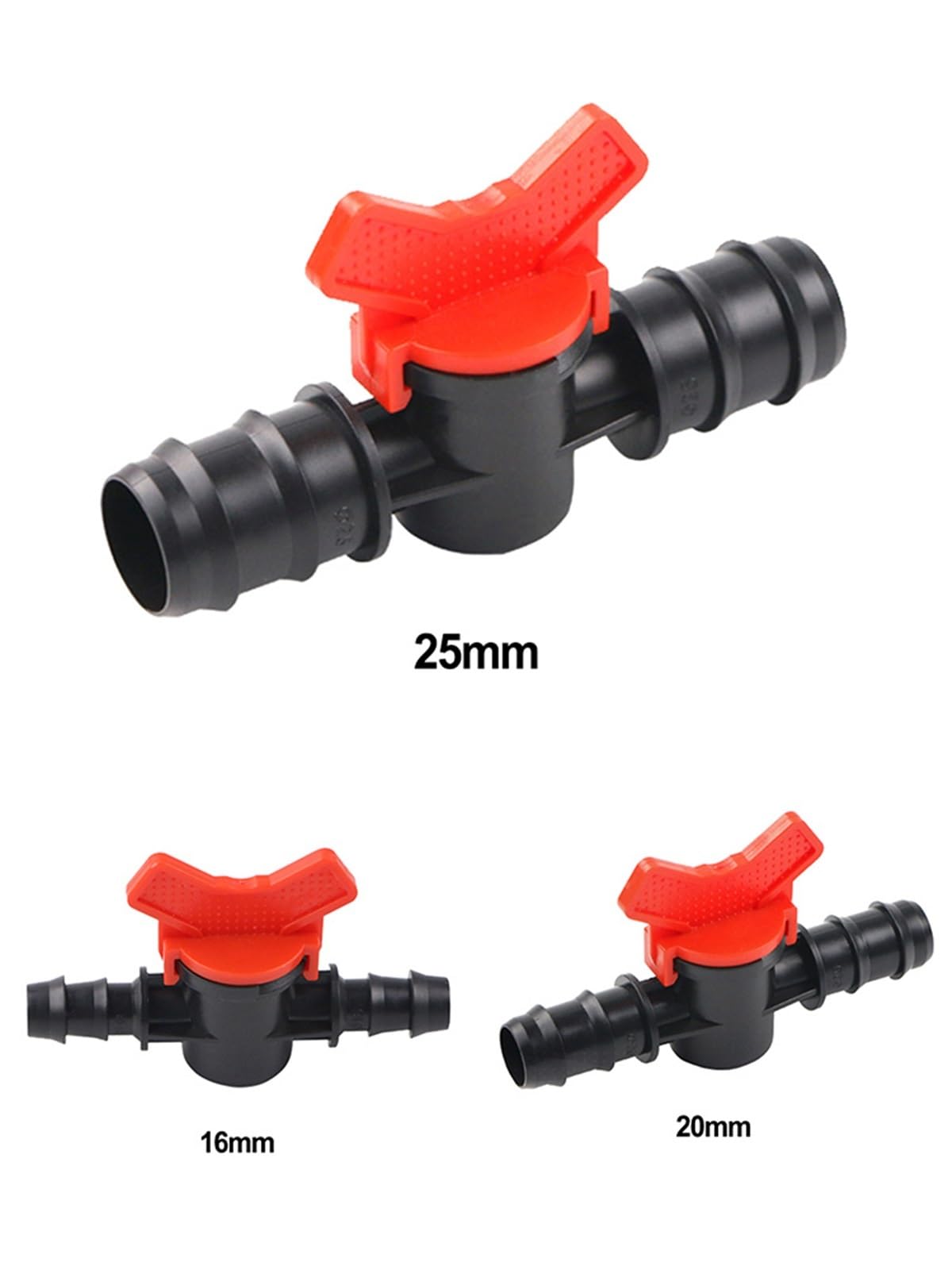 Grifo de manguera de jardín DN15 DN20, válvula de agua de riego de 16 mm, 20 mm, 25 mm, grúas de conector de parada de agua (25 x 25 mm)