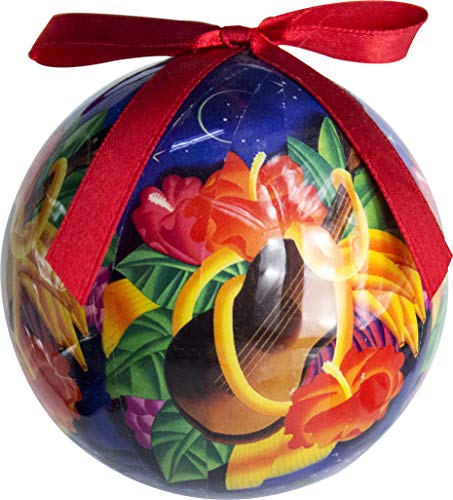 Hula Girl Hawaiian Christmas Tree Ornaments (7 In A Box, Assorted Balls) #TOP6