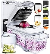 All-in-1 Vegetable Chopper Vegetable Cutter with Mandoline Slicer & Spiralizer - Vegetable Slicer...