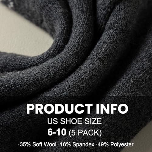 Image of Pleneal Wool Socks for Women - Womens Wool Socks Winter Warm Cozy Knit Sock for Women Men