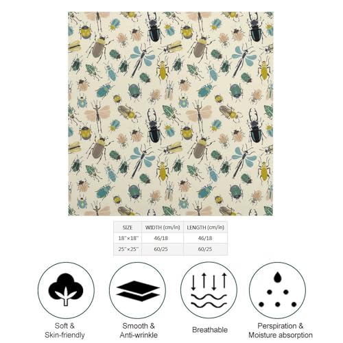 Insect Bandanas Squares Handkerchief Hair Scarves Head Scarves Head Scarf Kerchief for Men Women2