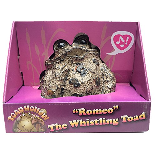 Toad Hollow "Romeo Motion Activated Whistling Toad Statue 6", Natural Brown Frog