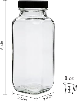 Accguan Vintage Water Bottles with Lids,8oz Reusable Glass Drinking Bottles for Juicing,Hot Sauce,Kombucha,Ginger Jar,Potion,Oil,Milk Bottles,Whiskey,Portable Travel Bottle,Smoothies Bottles(12pack)