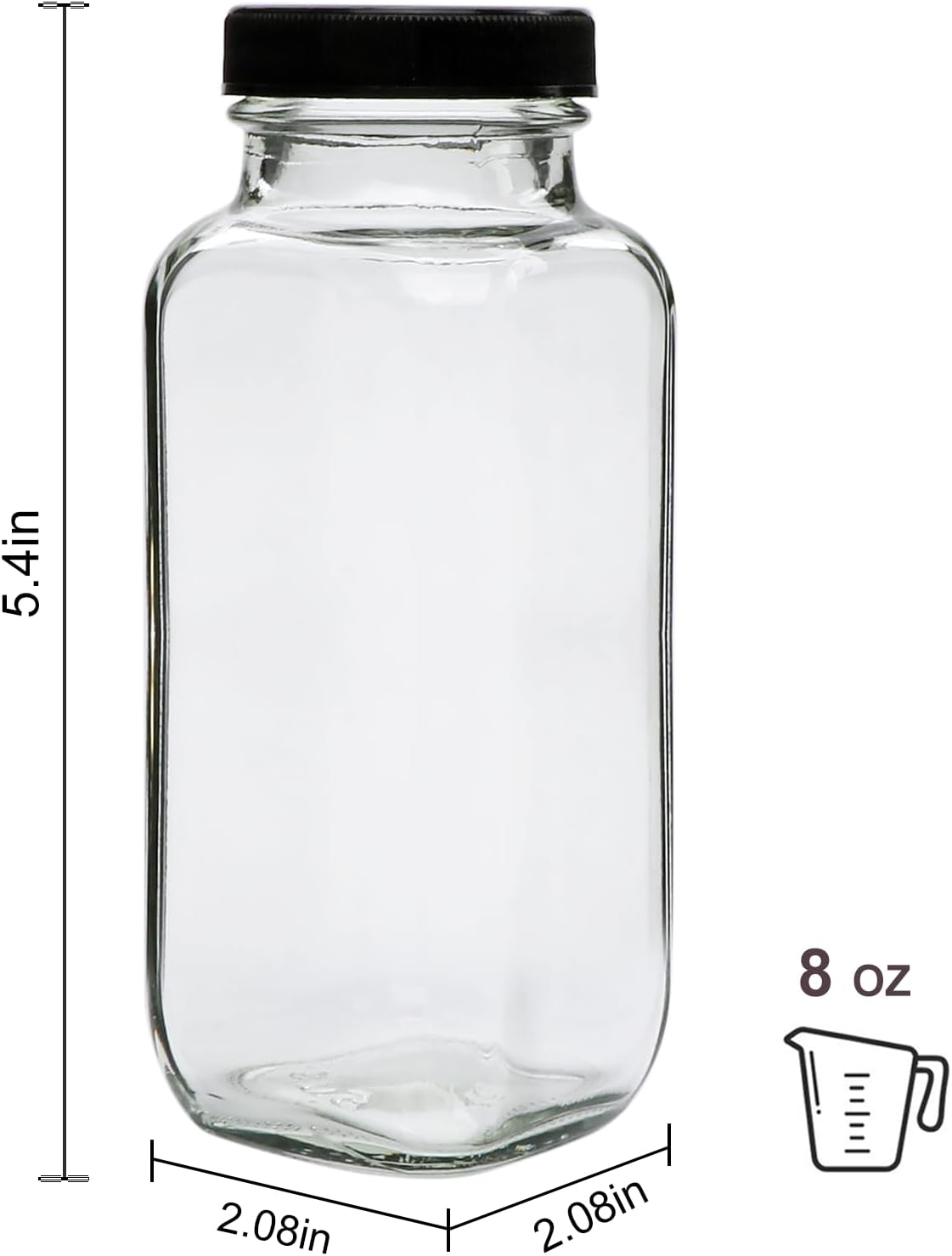 Accguan Vintage Water Bottles with Lids,8oz Reusable Glass Drinking Bottles for Juicing,Hot Sauce,Kombucha,Ginger Jar,Potion,Oil,Milk Bottles,Whiskey,Portable Travel Bottle,Smoothies Bottles(12pack)