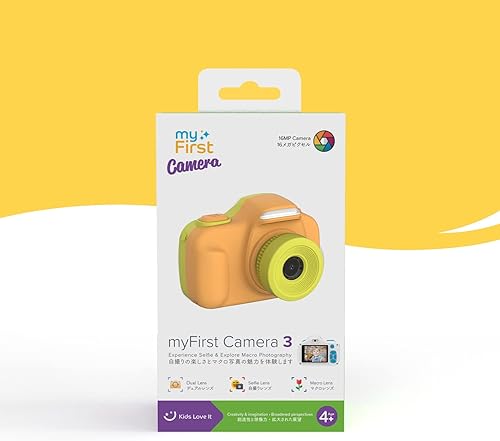 Miniatura 6 de myFirst Cámara 3-16MP Mini cámara para niños con lente selfie extra (estuche a prueba de golpes y cordón para el cuello) (amarillo)