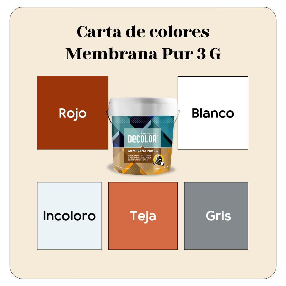 MEMBRANA IMPERMEABLE DE POLIURETANO ELASTICO TRANSITABLE Para terrazas, suelos, tejados. Incoloro 4 Litros.