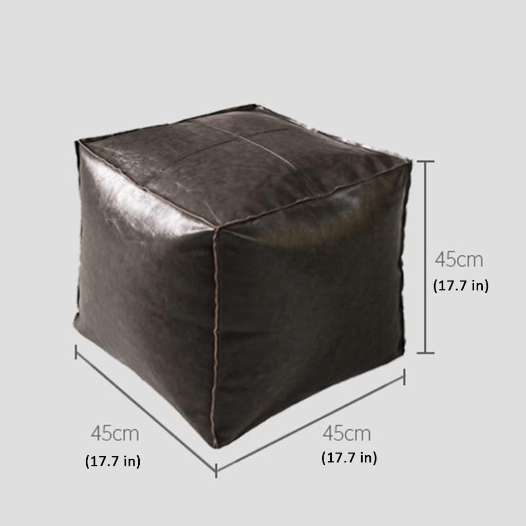 Pouf Artificial Leather Pouf Square Poufs Small Ottoman Stool Footstools Bean Bag Floor Cushion Ottoman Poufs Sofa Stool,Green