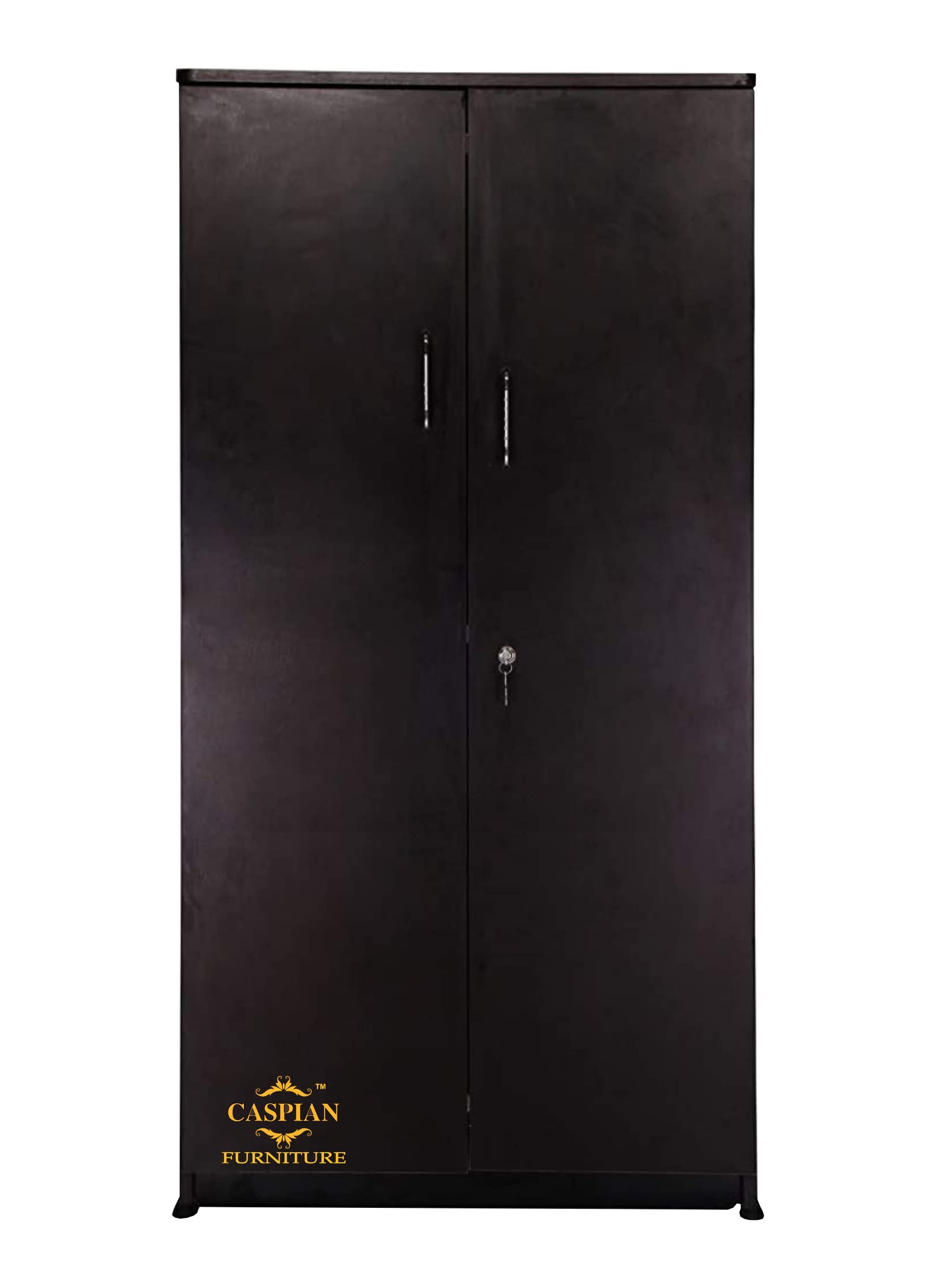 Caspian Furniture Black Wenge 2 Door Wardrobe with 4 Shelves| Wardrobe for bedroom/clothes organizer | Kitchen Cabinet/Organizer Size 60 x 24 x 21 inches-image-42
