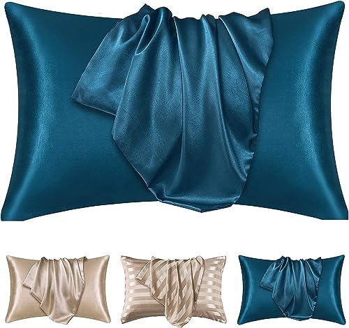 La mejor selección de Ropa de cama y almohadas disponible en línea. 49 JIJO Juego de 2 Fundas para Almohada, Funda de Almohada Corporal de satén, Ropa de Cama con Acabado Satinado, Mezcla de satén de algodón, Tejido Apretado, Hipoalergénica, No...