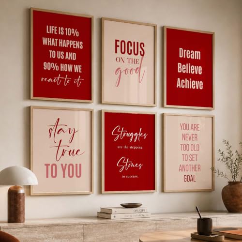 Image of kotart - Quotes Frames for Wall Decor - Motivational Photo Frame for Wall Decoration - Quotes Wall Poster with Frame for Room and Office - Set of 6 (10x13, G)