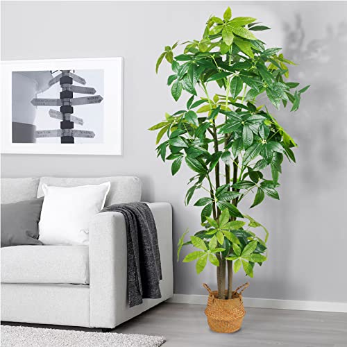 Huaesin 6.56Ft Artificial Trees Tall Faux Money Tree Big Fake Floor Plants Silk Trees Indoor Pachira Aquatica With 31 Branches For Living Room Home Office Housewarming Gift Farmhouse Outdoor Decor #TOP4
