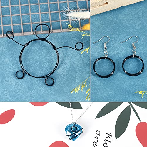 Image of 18 Gauge Aluminum Craft Wire, 165 Feet 1mm Bendable Metal Wire for Jewelry Making, Sculpting, Modelling, Wreath Making, Floral Making, Beading, Wire Wrapping (Black)