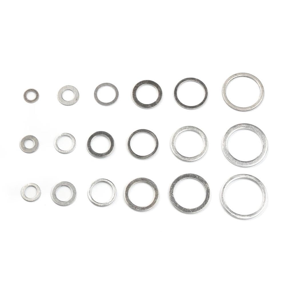 Aluminum Flat Washer Oil Drain Plug Gaskets Kit 540 450 360 280 200 Pcs M6 M8 M10 M12 M14 M16 M18 M20 M22 M24(540PCS M6-M24)