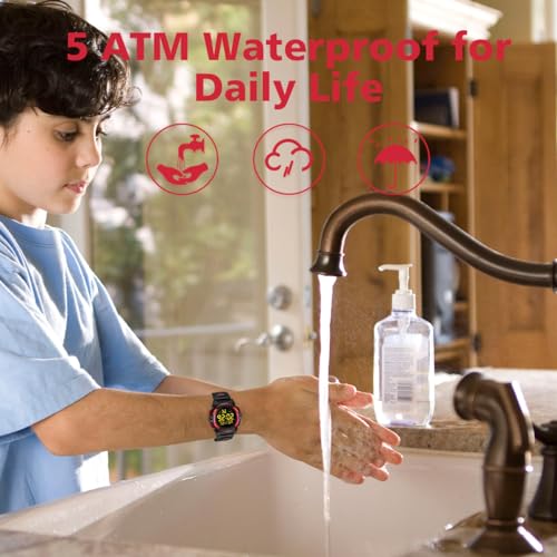 Image of Kids Watch,Boys Watch for 3-15 Year Old Boys,Digital Sport Outdoor Multifunctional Chronograph LED 50 M Waterproof Alarm Calendar Analog Watch for Children with Silicone Band,Kids Gift