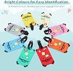 Ceecysaa 8 Pack Silicone Luggage Tags, Flexible Suitcase Tags with Name ID Card, Bright Travel Tags for Quick Spotting, Secure Loop, Ideal Travel Accessories