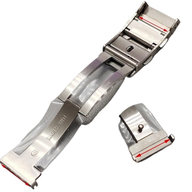 Solidna metalowa klamra 316L 18 mm 20 mm 22 mm pasuje do Seiko pasuje do zapięcia obywatelskiego podwójny przycisk blokady ze stali nierdzewnej regulowane dopasowanie do klamry nurka