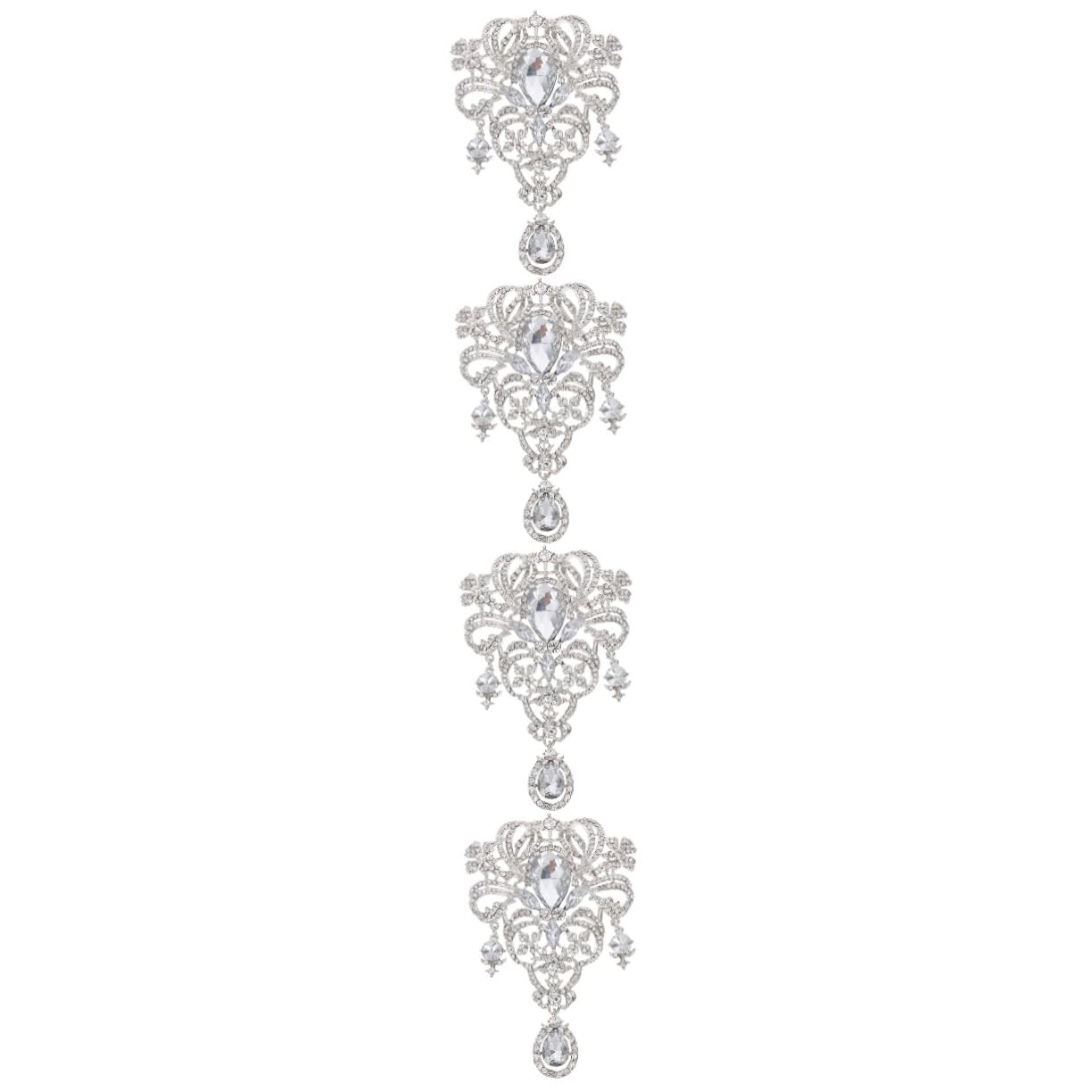 BESTYASH broche de diamantes de imitación broche de flor de pedrería brillante ramo de novia joya decoración de alfiler para mujer alfileres de ramo aleación Silver
