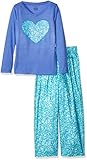 Calvin Klein Girls' Long Sleeve 2 Piece V-Neck Pajama Set