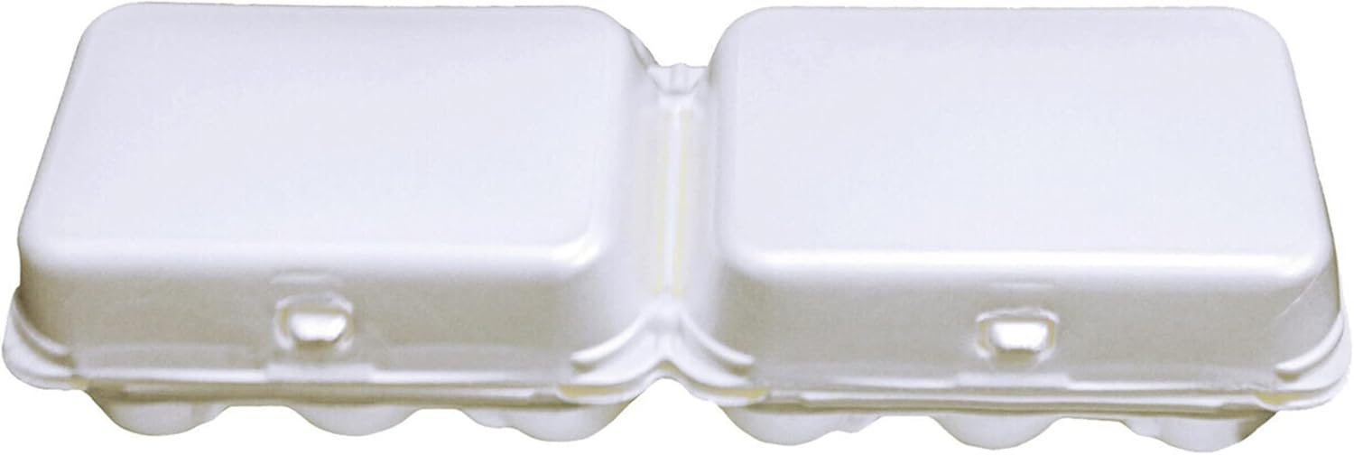 White Split 6-Egg Blank Styrofoam Carton 50 12-egg/100 6-egg