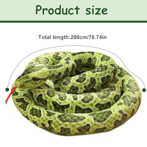 Peluche serpent Halloween vert grand doudou serpent de simulation - 6