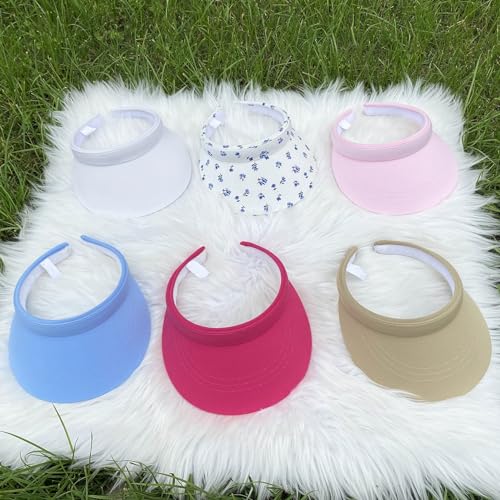 Image of 2 Pack Visor Women Men Sun Hat Clip On Visors Adjustable Sport Wide Brim Cap