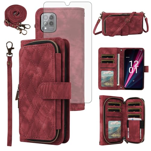 Étui portefeuille T-Mobile Revvl 6 Pro 5G coque protection écran lanière rabat