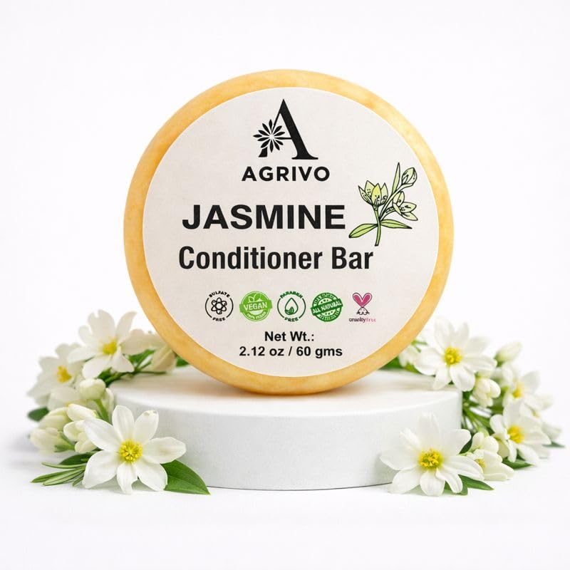Image of Jasmine Conditioner Bar (2.12oZ) - Strengthen & Volumize All Hair Types Anti-Dandruff Conditioner Bar for Women Men Natural Ingredients Conditioner for Dry Hair