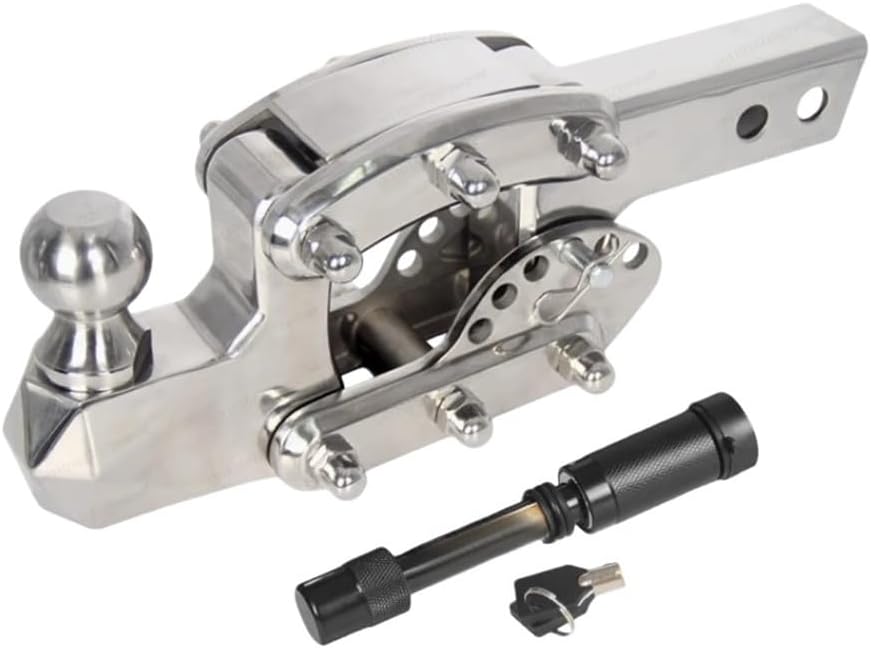 OUTMX Adjustable Stainless Steel Trailer Hitch Ball Mount Exterior Accessories Towing(Black)