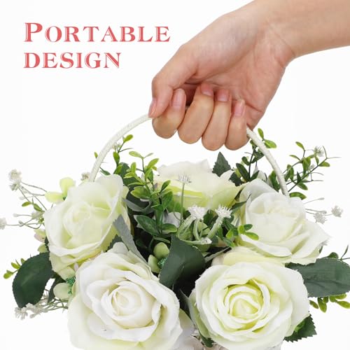 Panier à fleurs de mariage COLLBATH en rotin, rangement pour présents