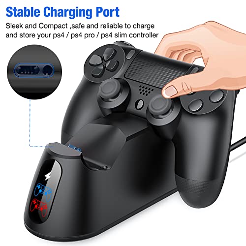 Ps4 Controller Charger Station, Ps4 Charger Ps4 Charging Station For Playstation 4 Dualshock 4 Controller, Upgraded Ps4 Charging Dock Station With Fast-Charging Port For Playstation 4 Controllers #TOP4