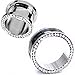 SoScene Stainless Steel Clear Crystal Gems Screw Back Ear Plugs Gauges Sold in Pairs (14MM-9/16 INCH)