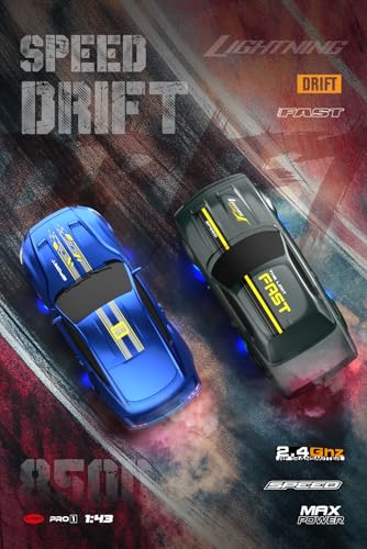 Image of Mini RC Drift Car,15km /h Speed Fully Proportional 4wd High Speed Racing Micro Small RTR 2.4GHz Remote and 4 Cones