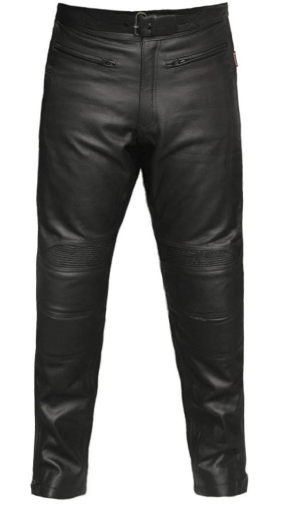 Skintan Men's Black Ce Armoured Leather Motorcycle Trousers - L31 W30