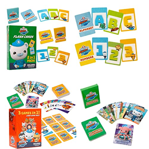Octonauts Kids Classic Card Games and Flash Cards - Includes Three Games - Alphabet and Numerical Cards - Memory Game, Go Fish & Old Maid - Octonauts Educational Gift Set - Large Cards