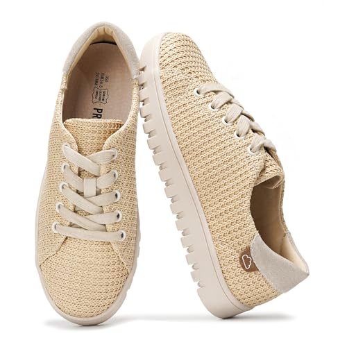 Project Cloud Sneakers for Women – Memory Foam Insole Women's Fashion Sneakers – Non Slip & Lightweight Trendy Womens Shoes – Fashion Shoes for Women 2026 (Paisley, Raffia,7)