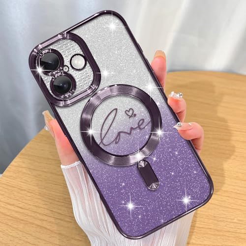 Image of ZIYE Magnetic Case Designed for iPhone 17 Glitter Case-Purple