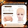 Set de Gorras Calvas Genéricas con Gorros de Peluca 3 Piezas, Gorras Calvas de Látex Beige para Disfraces de Halloween Fiesta para Hombre Mujer Accesorios de Maquillaje 4