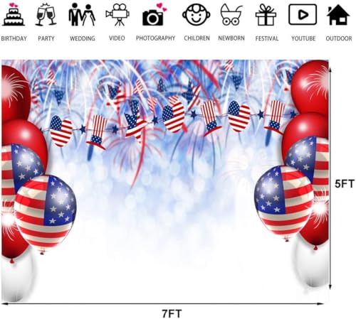Fondo fotográfico bandera EEUU 7x5 ft para 4 de julio miniatura 5