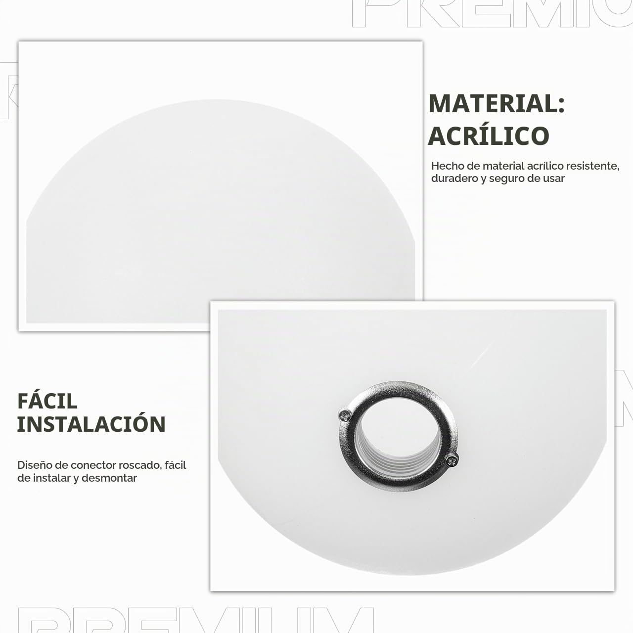 Pantalla De Lámpara Redonda Acrílica 4.72 Pulgadas Conector Roscado G9 Para Lámparas Colgantes De Techo Sala De Estar Dormitorio Iluminación Interior