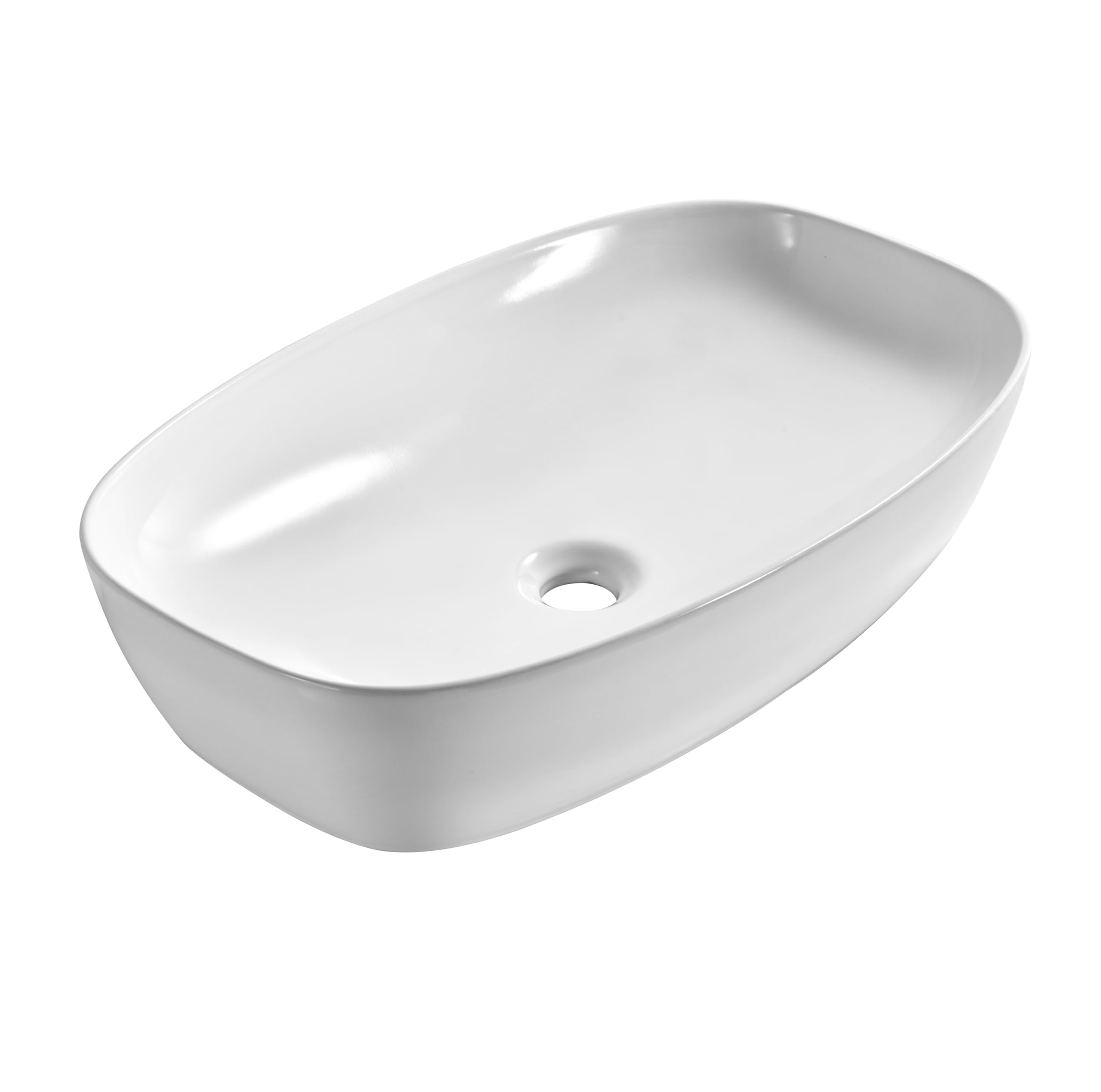 Umywalka owalna ceramiczna – 60 x 38 x 14 cm – umywalka nablatowa do łazienki i WC dla gości – umywalka nasadowa – design umywalki – biała