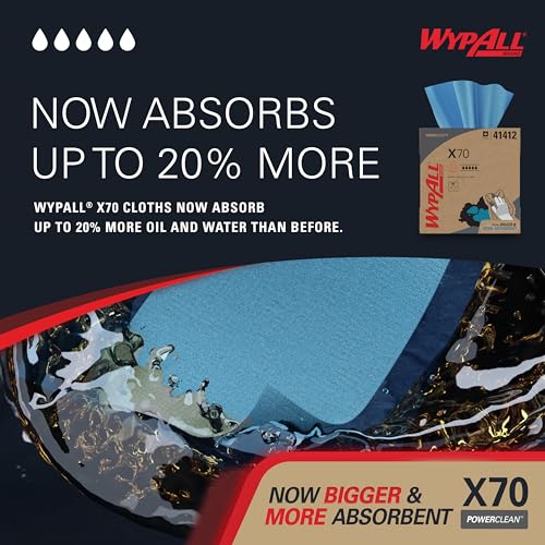 Image of WypAll PowerClean X70 Medium Duty Cloths, 10 x 96 Towels (41412)