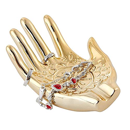 Placa de joyería cerámica en forma de mano para anillos y mesas 3