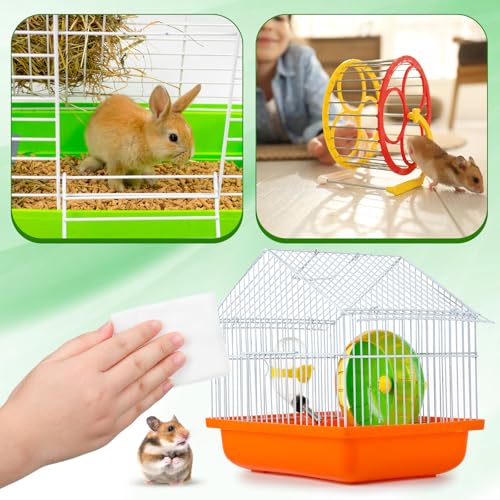Image of 2 Pack Small Animal Cage Wipes 120 Count Small Animal Cage Clean up Wipes Removes Stubborn Caked-on Hamster Cages Cleaner for Pet Bunny Supplies Cleaning Deodorizing