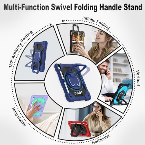 Image of WESOROL Case for iPad (A16) 11th Generation 11 Inch (2025),iPad 10th Generation 10.9 Inch (2022),Full-Body Drop Protection i Pad Case 10th Gen with Rotating Stand Screen Protector,Navy
