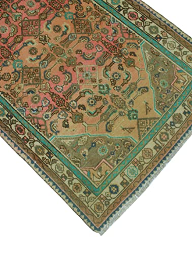 Noori Rug Vintage Distressed Xesu Rust/Pink Runner, 3'1 X 8'11 #TOP1