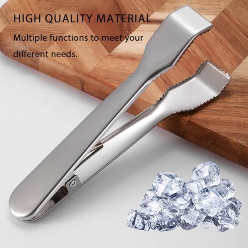 1pc Ice Tongs Multifunctional Stainless Steel Ice Clip Food Clip Spring Ice Clip Ice Tongs for Ice Bucket (Silver) - Image 4